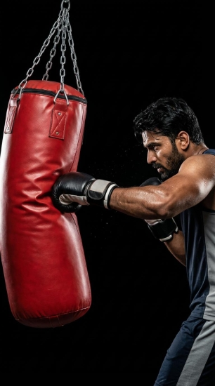 Heavy Punching Boxing Filled Bag with Chain Set